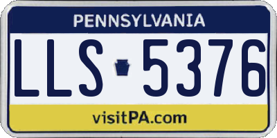PA license plate LLS5376