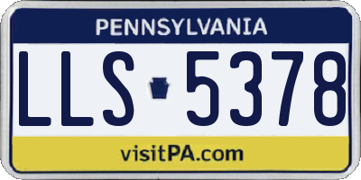 PA license plate LLS5378