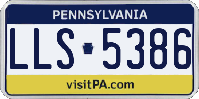 PA license plate LLS5386