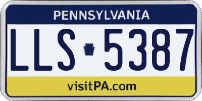 PA license plate LLS5387
