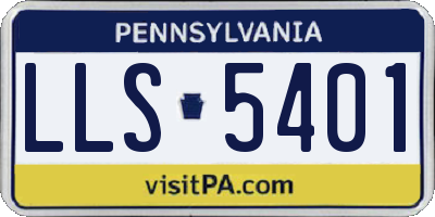 PA license plate LLS5401