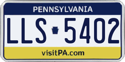 PA license plate LLS5402