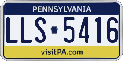 PA license plate LLS5416