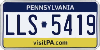 PA license plate LLS5419