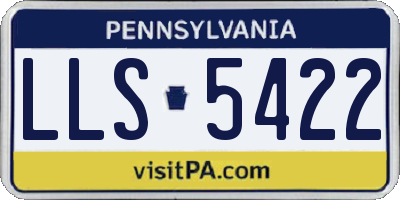 PA license plate LLS5422