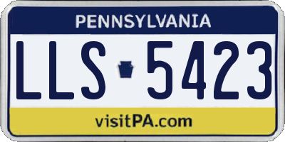PA license plate LLS5423