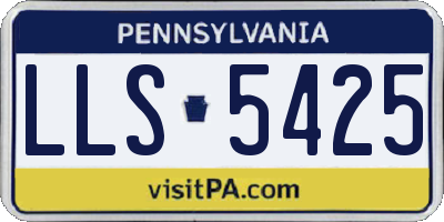 PA license plate LLS5425