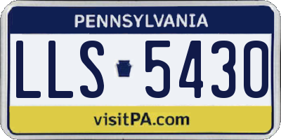 PA license plate LLS5430