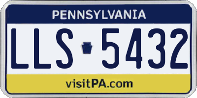 PA license plate LLS5432
