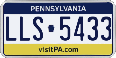 PA license plate LLS5433