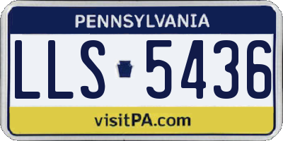 PA license plate LLS5436