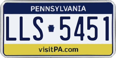 PA license plate LLS5451