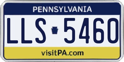 PA license plate LLS5460
