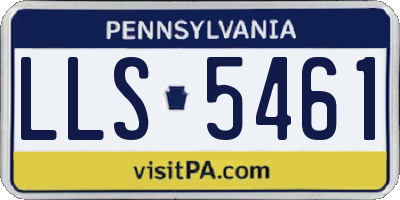 PA license plate LLS5461