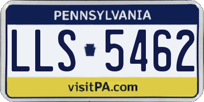 PA license plate LLS5462