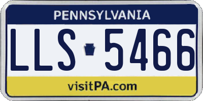 PA license plate LLS5466