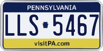 PA license plate LLS5467