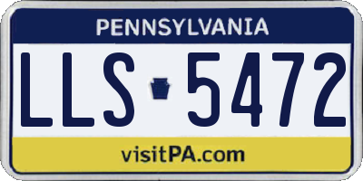 PA license plate LLS5472