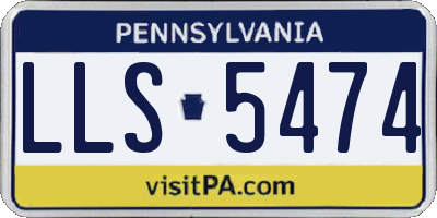 PA license plate LLS5474