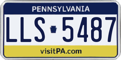 PA license plate LLS5487