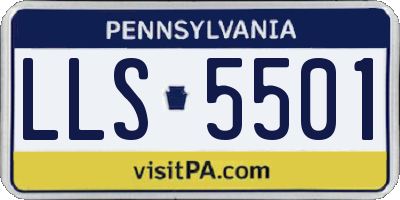 PA license plate LLS5501