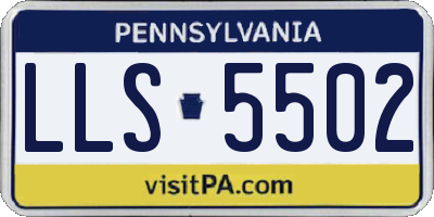 PA license plate LLS5502