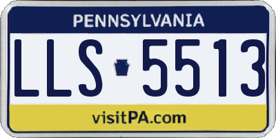 PA license plate LLS5513