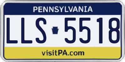 PA license plate LLS5518