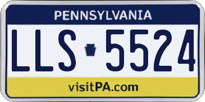 PA license plate LLS5524