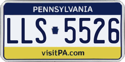 PA license plate LLS5526