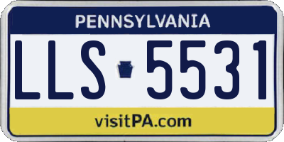 PA license plate LLS5531