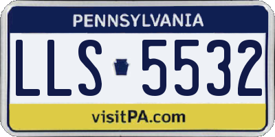 PA license plate LLS5532