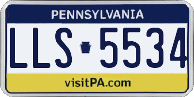 PA license plate LLS5534