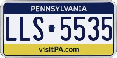 PA license plate LLS5535
