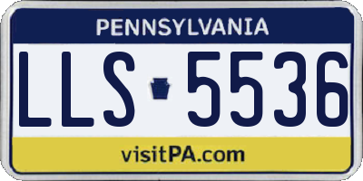 PA license plate LLS5536