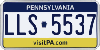 PA license plate LLS5537