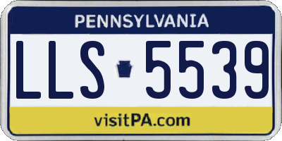 PA license plate LLS5539