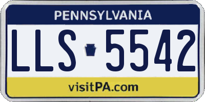 PA license plate LLS5542
