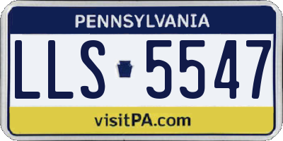PA license plate LLS5547