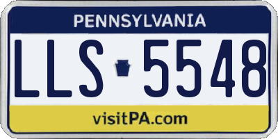 PA license plate LLS5548