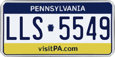 PA license plate LLS5549