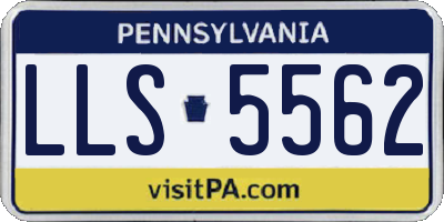 PA license plate LLS5562