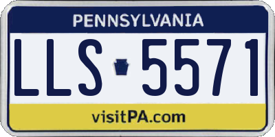 PA license plate LLS5571