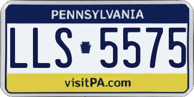 PA license plate LLS5575