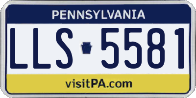 PA license plate LLS5581