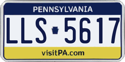PA license plate LLS5617