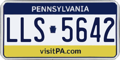PA license plate LLS5642