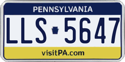 PA license plate LLS5647