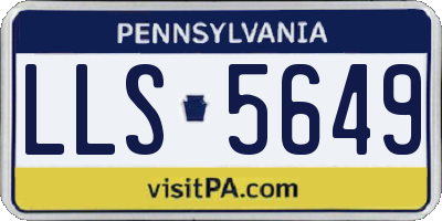PA license plate LLS5649