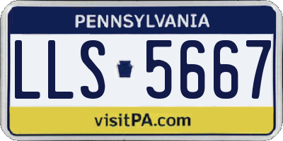 PA license plate LLS5667